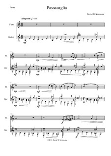 Passacaglia: For flute and guitar by David W Solomons
