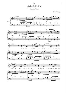 Alcido: Mi sorprende un tanto affetto, for voice and piano by Dmitry Bortnianski
