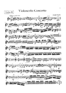 Concerto for Cello and Orchestra No.2 in D Major, Hob.VIIb/2: Violin II part by Joseph Haydn
