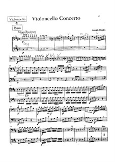 Concerto for Cello and Orchestra No.2 in D Major, Hob.VIIb/2: Cello and double bass part by Joseph Haydn
