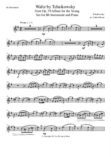 No.8 Waltz: For Bb instrument and piano by Pyotr Tchaikovsky