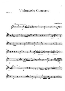 Concerto for Cello and Orchestra No.2 in D Major, Hob.VIIb/2: Oboe II part by Joseph Haydn