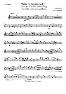 No.8 Waltz: For Eb instrument (alto saxophone) and piano by Pyotr Tchaikovsky