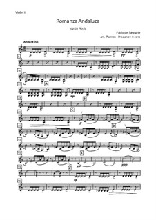Romanza Andaluza, Op.22: For string orchestra – violin II part by Pablo de Sarasate