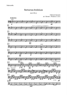 Romanza Andaluza, Op.22: For string orchestra – cello part by Pablo de Sarasate