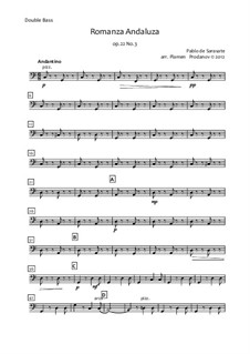 Romanza Andaluza, Op.22: For string orchestra – double bass part by Pablo de Sarasate