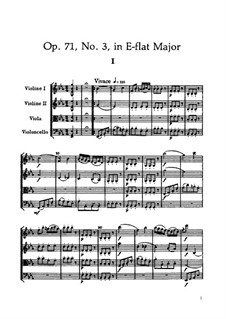 String Quartet No.56 in E Flat Major, Hob.III/71 Op.71 No.3: Full score by Joseph Haydn