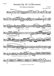 Three Sonatinas for Piano, Op.20: Sonatina No.1. Movement I, for bassoon and piano by Friedrich Kuhlau