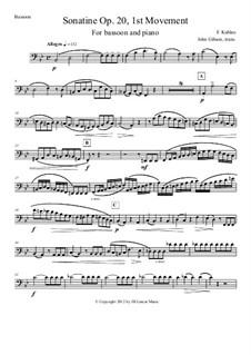 Three Sonatinas for Piano, Op.20: Sonatina No.1. Movement I, for bassoon and piano by Friedrich Kuhlau