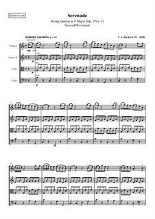 String Quartet in F Major, Hob.III/17 Op.3 No.5: Movement II by Joseph Haydn