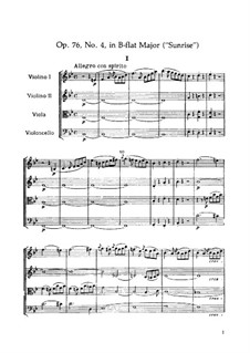 String Quartet No.63 in B Flat Major 'Sunrise', Hob.III/78 Op.76 No.4: Full score by Joseph Haydn