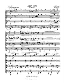 Czech Suite in D Major, B.93 Op.39: Polka, for four guitars – score and parts by Antonín Dvořák