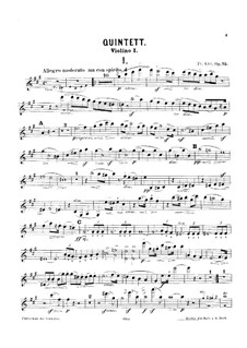 Piano Quintet No.1, Op.75: Strings parts by Friedrich Kiel