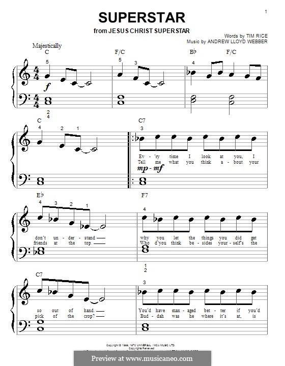 Superstar (Jesus Christ Superstar) by A.L. Webber on MusicaNeo