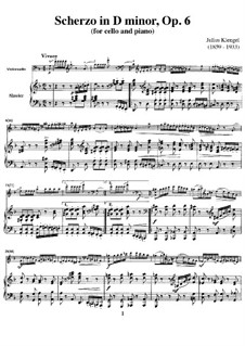Scherzo for Cello and Piano, Op.6: Score by Julius Klengel