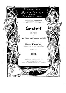 String Sextet: Violins I, II and viola I parts by Hans Koessler