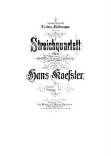 String Quartet No.2: Parts by Hans Koessler