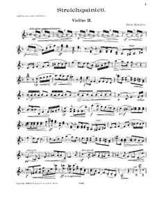 String Quintet: Violin II part by Hans Koessler