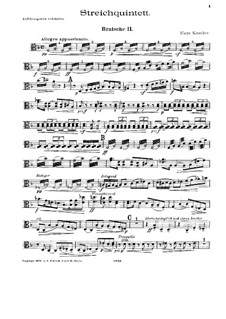String Quintet: Viola II part by Hans Koessler