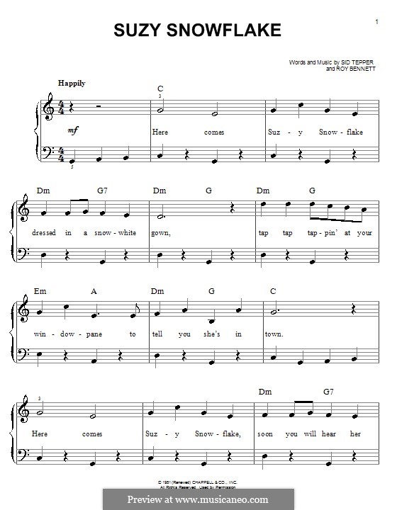 Suzy Snowflake (Rosemary Clooney) by R.C. S. Tepper on MusicaNeo