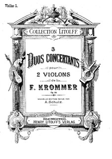 Three Concert Duos for Two Violins, Op.33: Violin I part by Franz Krommer