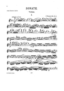 Sonata for Violin and Piano in E Minor, Op.4: Solo part by Ivan Kryzhanovsky