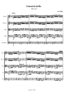 Concerto for Strings in D Minor, RV 127: Full score, parts by Antonio Vivaldi