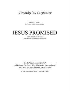 Jesus Promised: Jesus Promised by T. W. Carpenter