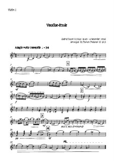 Vocalise-étude: For oboe, two violins, cello and double bass – violin I part by Gabriel Fauré