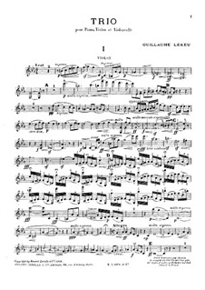 Piano Trio in C Minor: Full score, parts by Guillaume Lekeu