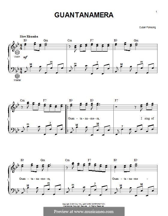 Guantanamera: For accordion by folklore