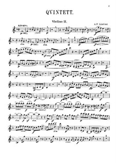 String Quintet in F Major: Violin II part by Adolf Fredrik Lindblad