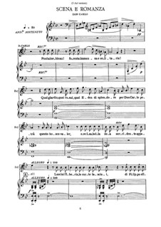 Don Carlos: Scena e romanza Don Carlo, for voice and piano (Five act version) by Giuseppe Verdi