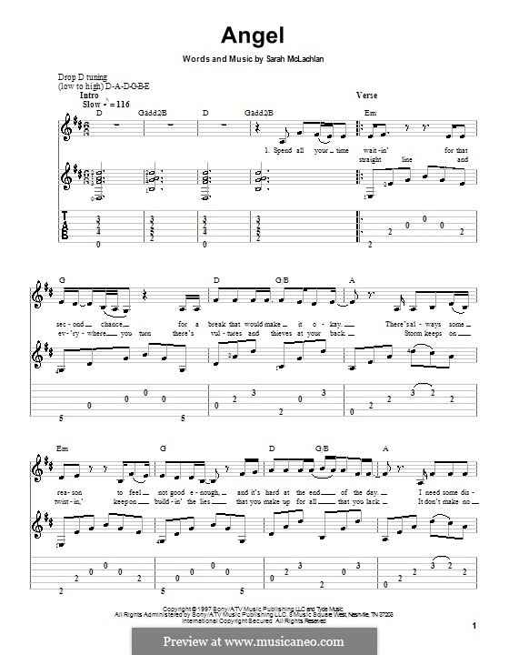 Angel: For guitar with tab by Sarah McLachlan
