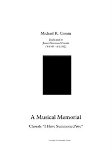 A Musical Memorial: Chorale 'I Have Summoned You' by Michael Cronin