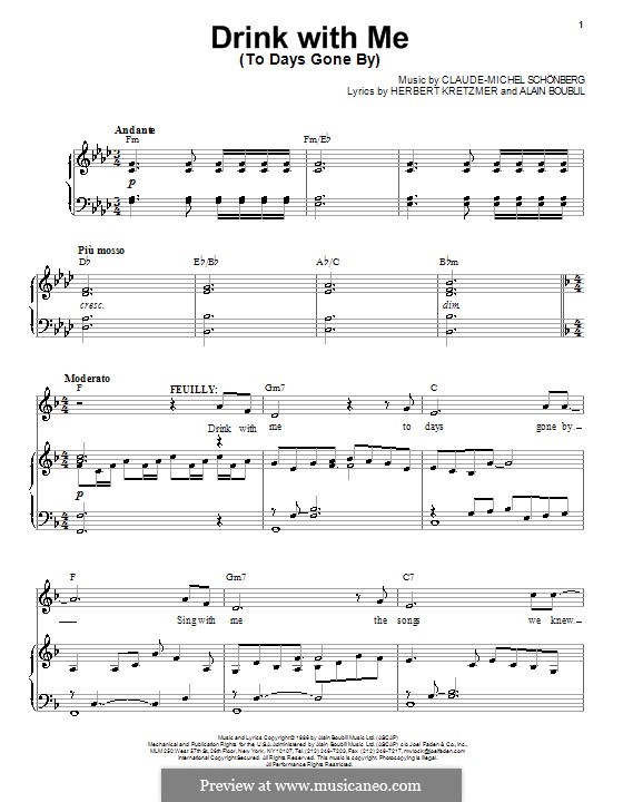 Drink With Me (To Days Gone By) (Les Miserables) by