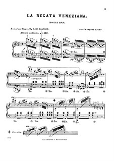 La regata veneziana (The Venetian Regatta): For piano by Gioacchino Rossini