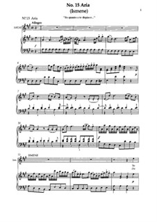 No.15 Aria di Ismene 'So, quanto a te dispiace': For voice and piano by Wolfgang Amadeus Mozart