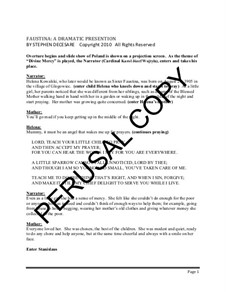 Faustina (musical): Complete musical (score, orchestra parts and accompaniment tracks) by Johann Sebastian Bach, Franz Schubert, Charles Gounod, Frédéric Chopin, folklore, Stephen DeCesare, Unknown (works before 1850)