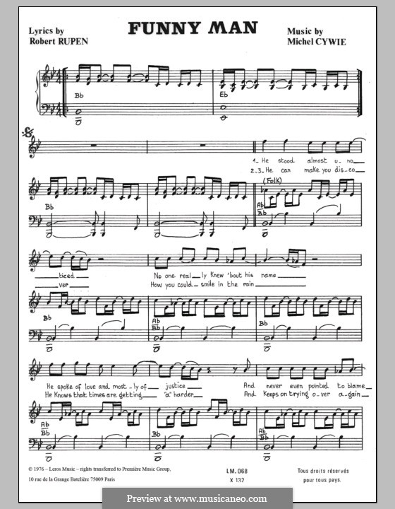 Funny Man: For voice and piano (or guitar) by Michel Cywie