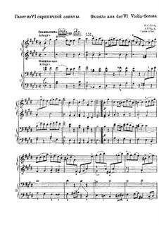 Partita for Violin No.3 in E Major, BWV 1006: Gavotte. Arrangement for piano four hands by Johann Sebastian Bach