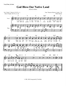 God Bless Our Native Land: Piano-vocal score by Unknown (works before 1850)