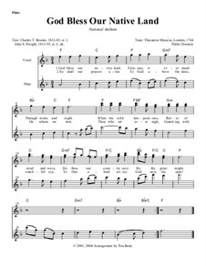 God Bless Our Native Land: Instrument parts by Unknown (works before 1850)