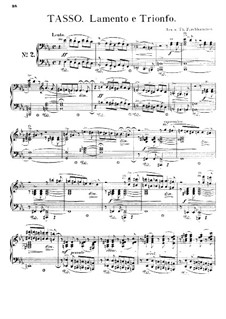 Symphonic Poem No.2 'Tasso' for Orchestra, S.96: Version for piano by Franz Liszt