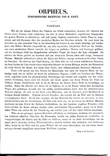 Symphonic Poem No.4 'Orpheus', for Two Pianos Four Hands, S.638: Symphonic Poem No.4 'Orpheus', for Two Pianos Four Hands by Franz Liszt