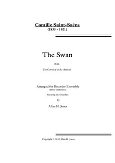 The Swan: For recorder orchestra by Camille Saint-Saëns