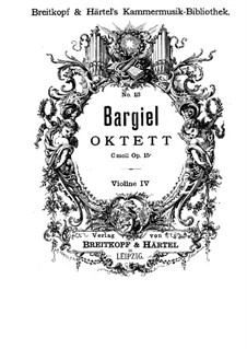 String Octet in C Minor, Op.15a: Violin IV parts by Woldemar Bargiel