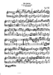 Suite No.3 in C Minor. No.1-3, for Piano: Suite No.3 in C Minor. No.1-3, for Piano by Jean Baptiste Loeillet of London