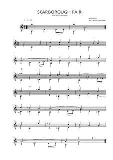 Scarborough Fair: For guitar by folklore