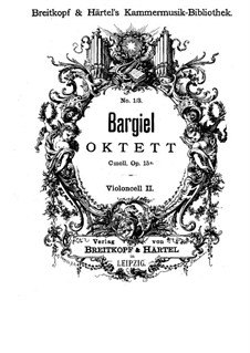 String Octet in C Minor, Op.15a: Cello II part by Woldemar Bargiel